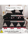 Cozy Christmas Trees Patchwork Print Duvet Cover Set - Perfect Bedroom Decor for All Seasons!