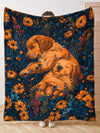 Golden Retriever Sleeping in Flowers Plush Blanket: Soft, Warm, and Stylish for All Seasons