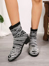 Bold and Stylish: Women's Zebra Striped Chelsea Boots with High Heels