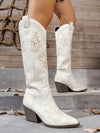 Floral Embroidery Chunky Heel Cowgirl Boots – Perfect for Autumn & Winter Adventures