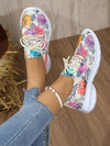 Skull Flower Print Athletic Shoes: Comfortable and Stylish for Outdoor Leisure