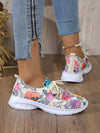 Skull Flower Print Athletic Shoes: Comfortable and Stylish for Outdoor Leisure