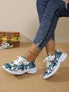 Skull Flower Print Athletic Shoes: Comfortable and Stylish for Outdoor Leisure