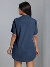 Effortlessly Chic: Simple Solid Color Denim Dress for Daily Wear