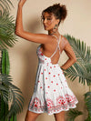 Chic & Stylish Holiday Woven Printed Backless Bodycon Dress for Women