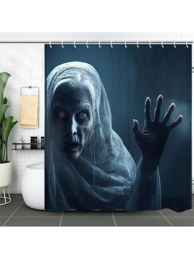 Spooky Old Man Printed Waterproof Shower Curtain - Perfect Halloween Bathroom Decor