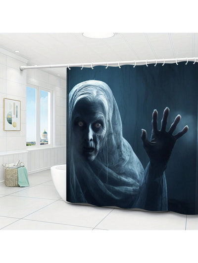 Spooky Old Man Printed Waterproof Shower Curtain - Perfect Halloween Bathroom Decor