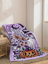 Pumpkin Ghost Print Fleece Blanket: Soft, Warm Throw for Sofa, Office, Bed, Camping & Travel