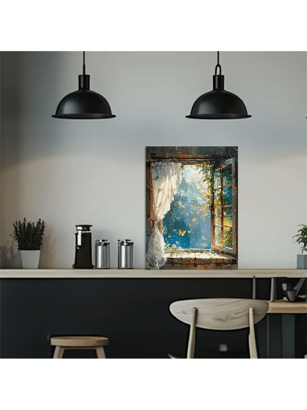 Introduce a splash of color into your home with our Chic Dreamy Window Canvas Art featuring beautiful, colorful butterflies. Expertly crafted with high-quality materials, this canvas art will add a dreamy and whimsical touch to any room. A must-have for any home decor enthusiast.