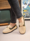 Women's Color Contrast Chain Handmade Loafers: Stylish and Breathable Outdoor Shoes