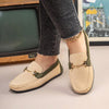 Women's Color Contrast Chain Handmade Loafers: Stylish and Breathable Outdoor Shoes