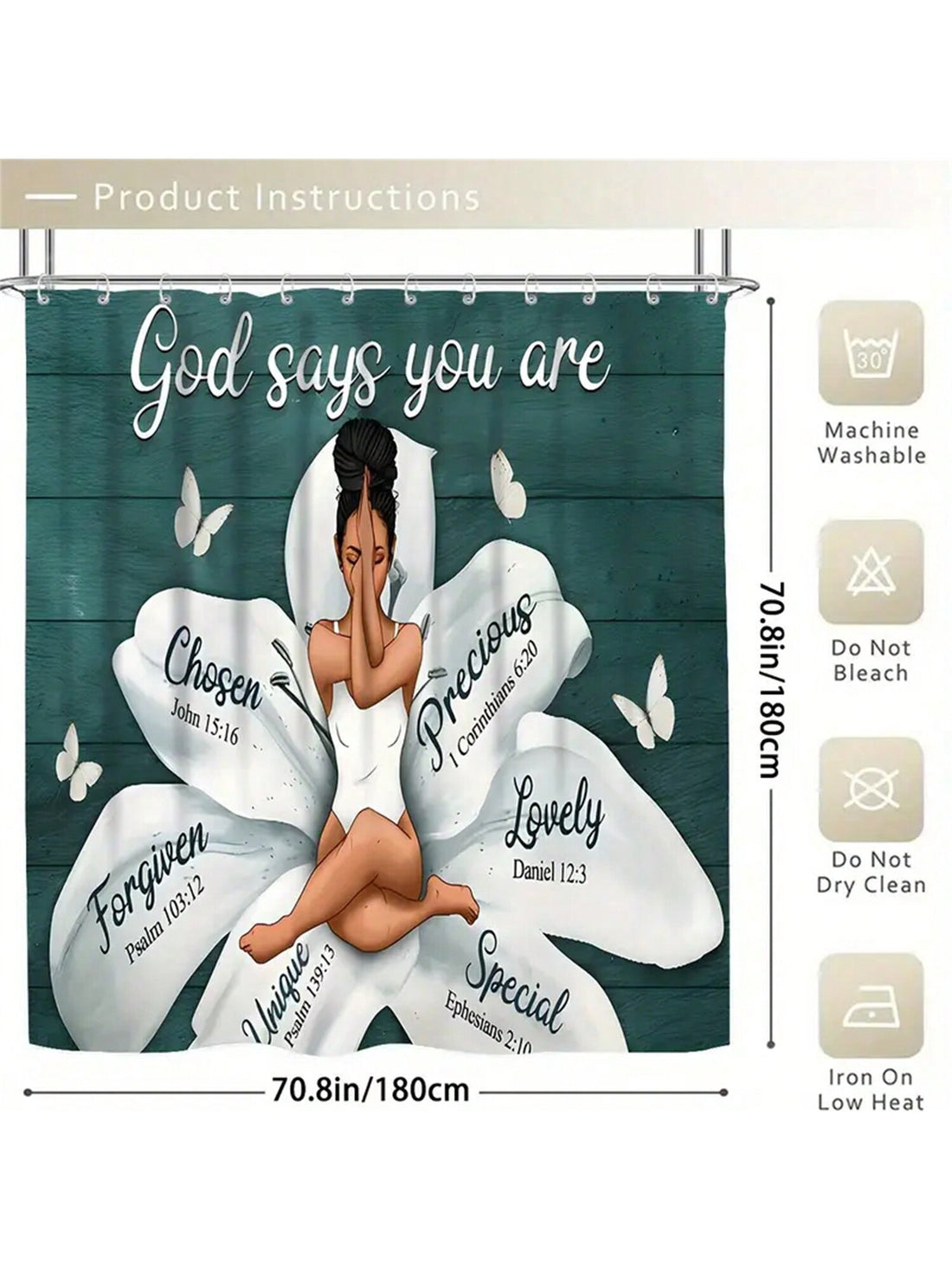 Enhance your bathroom with our Vibrant Flowers and Yoga Girls Shower Curtain Set. The water-repellent design ensures durability while adding a touch of nature to your space. Perfect for any yoga enthusiast or simply anyone seeking a peaceful and rejuvenating atmosphere.