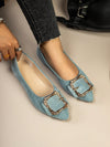 Stylish Plus-Size Suede Flat Shoes with Buckle Closure for Casual Versatility