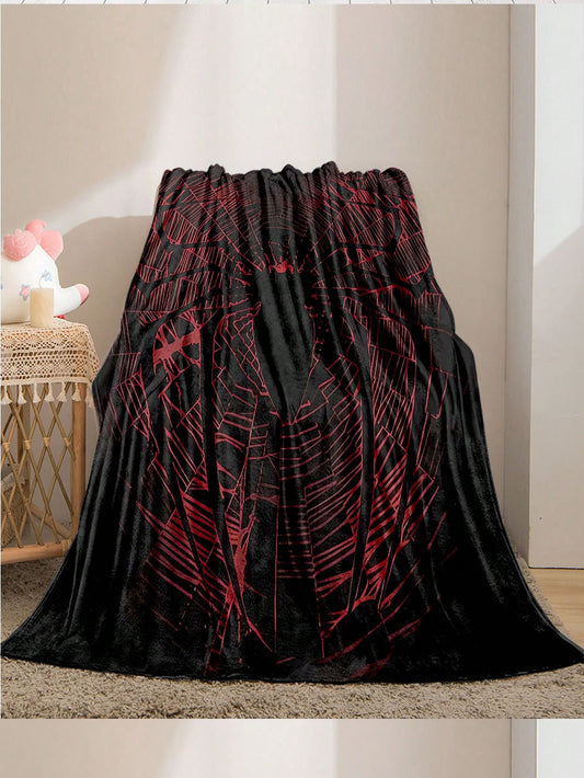 Spooky Spider Pattern Cozy Blanket: Perfect for Bed or Sofa in Any Season