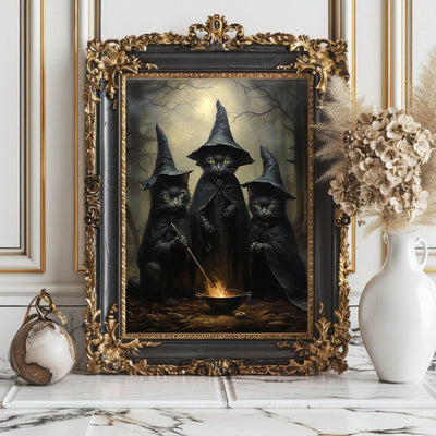 Add a touch of festive fright to your home with our Spooky Black Cat Print Canvas Wall Art. Perfect for Halloween decor, this high-quality print features a detailed and eerie black cat design. Made with durable canvas, it is the perfect addition to your holiday decorations.