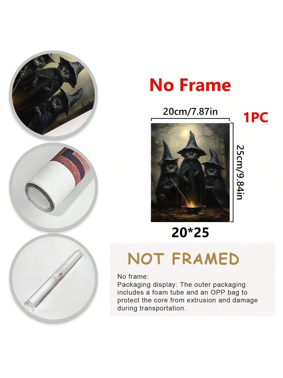 Add a touch of festive fright to your home with our Spooky Black Cat Print Canvas Wall Art. Perfect for Halloween decor, this high-quality print features a detailed and eerie black cat design. Made with durable canvas, it is the perfect addition to your holiday decorations.