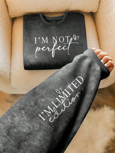 Cozy Letter Print Long Sleeve Sweatshirt - Perfect for Casual Fall & Winter Style