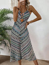 Bohemian Bliss: Floral Printed V-Neck Spaghetti Strap Maxi Dress for Effortless Vacation Style