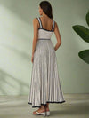 Chic & Elegant Color Block Striped Long Slip Dress - Perfect for Work, Dates, and Summer Outings