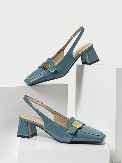 Chic Retro French Chunky Heel Pumps: Step into Summer in Style