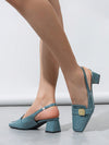 Chic Retro French Chunky Heel Pumps: Step into Summer in Style