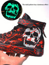 Glow In The Dark Halloween Blood Splatter Hand Painted Sneakers: Unique Street Style