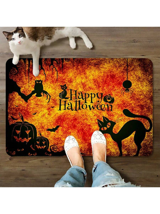 Enhance your spooky chic style this Halloween with our Black Cat Print Non-Slip Doormat! Made with non-slip material, this doormat is perfect for any room in your home. Plus, the chic black cat design adds a touch of festive flair. Keep your floors clean and stylish this Halloween season!