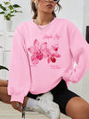 Chic Floral Print Loose-Fit Sweatshirt for Effortless Fall Style