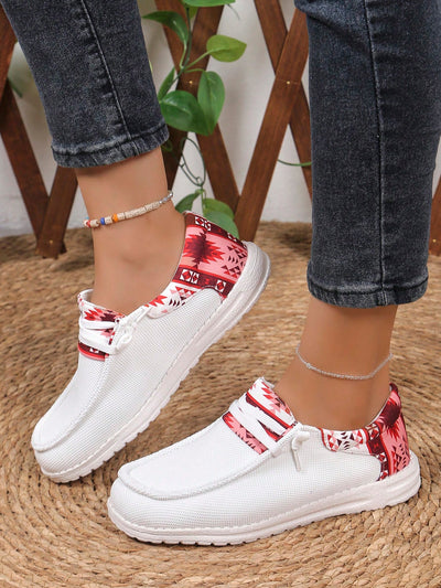 Floral Patchwork Lace-Up Sport Shoes: A Stylish Twist on Casual Footwear