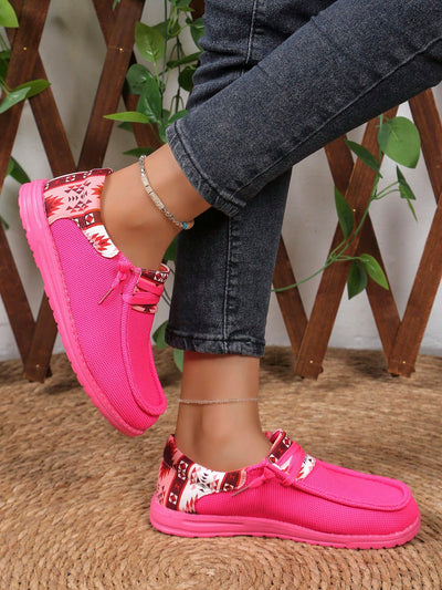 Floral Patchwork Lace-Up Sport Shoes: A Stylish Twist on Casual Footwear