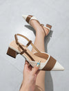 Chic Contrast Block Heel Pumps for All Seasons – Elegant Pointed-Toe Design for Everyday Style