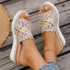 New Arrival: Vibrant Woven Wedge Platform Sandals for Women