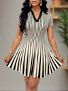 Elegant Striped Polo Collar Dress: The Chic Casual Must-Have