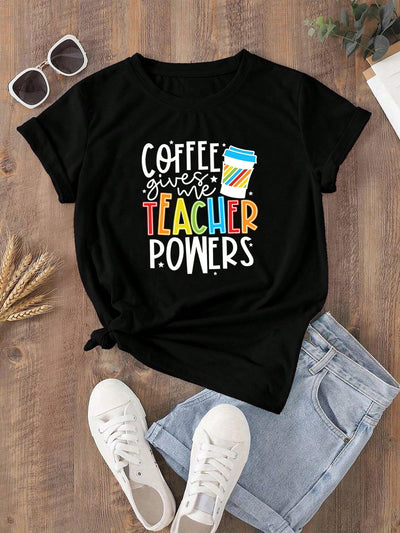 Teacher Power Sunflower Tee: Casual Short Sleeve T-Shirt for Inspiring Educators