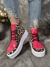 Trendy Leopard Print Roman Short Boots for Chic Office Style