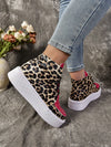 Trendy Leopard Print Roman Short Boots for Chic Office Style