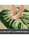 Monstera Leaf Shaped Non-Slip Bath Mat - Absorbent & Washable Floor Carpet