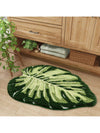 Monstera Leaf Shaped Non-Slip Bath Mat - Absorbent & Washable Floor Carpet