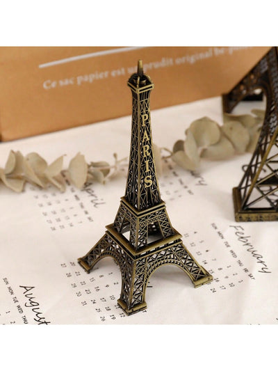 Charming 3-Piece Eiffel Tower Metal Model Set - Elegant European Home Decor