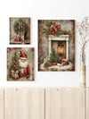 Santa Claus Holiday Canvas Wall Art Trio: Festive Decor for  Rooms, Hotels, and Clubs