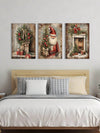 Santa Claus Holiday Canvas Wall Art Trio: Festive Decor for  Rooms, Hotels, and Clubs