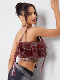 Studded baguette shoulder bag product view 7