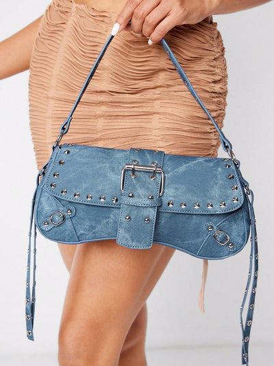 Riveting Style: Chic Shoulder Bag for Women and Teenagers