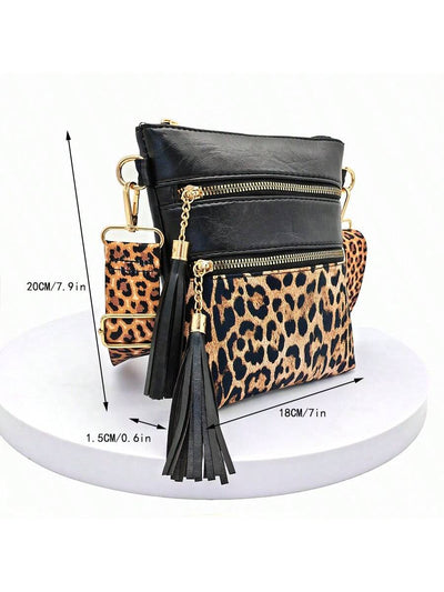 Wildly Chic Leopard Print Tassel Crossbody Bag - Your Statement Piece for Every Outing!