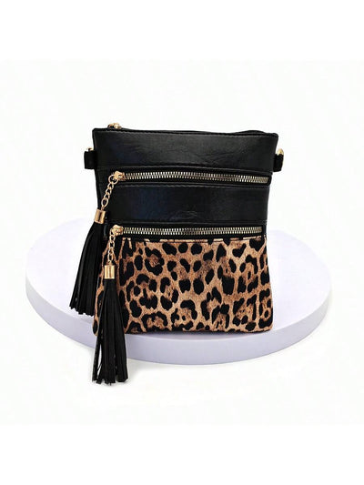 Wildly Chic Leopard Print Tassel Crossbody Bag - Your Statement Piece for Every Outing!