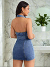 Heavenly Halter: Denim Dress for Women's Summer Style