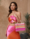 Radiate Boho Chic with the Women's Fringe Woven Handbag