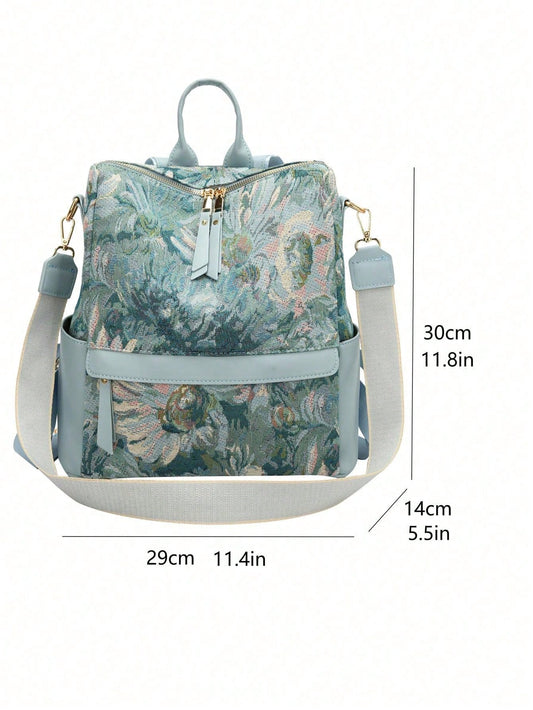 Floral Graphic Waterproof Backpack: The Ultimate School Bag for Every Grade Level