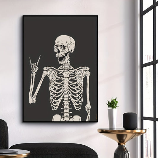 Spooky Skeleton Educational Poster Prints - Set of 3 for Modern Halloween Decor (No Frame)