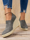 Chic Comfort: Versatile Thick-Soled Wedge Woven Slip-On Flats for Women